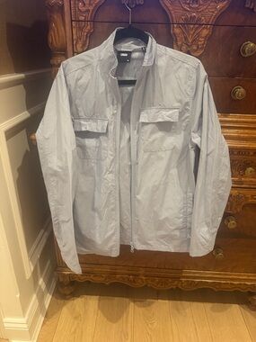 Kith Lightweight Pale Gray Zip Shirt Jacket can be Unisex